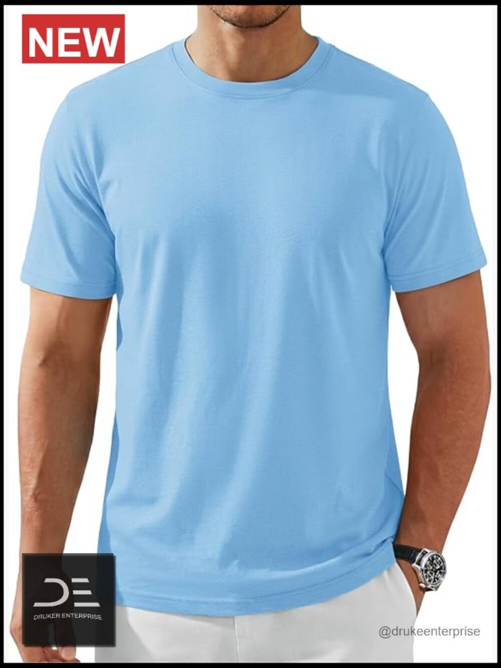 Mens Cotton Crew Neck Short Sleeve T-Shirt Soft Basic Tee